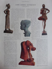 1931 AFRICAN ART ANNA QUINQUAUD SCULPTURE 2 ANTIQUE NEWSPAPERS picture