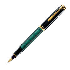 Pelikan Souveran R800 Rollerball Pen in Black & Green with Gold Trim - NEW picture