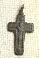 Antique Europe 16-18th century bronze Catholic Icon Pectoral Cross Pendant D1312 picture