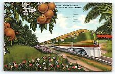 1942 WWII SUNNY FLORIDA SEEN STREAMLINER ORANGE BLOSSOM SPECIAL POSTCARD P2648 picture