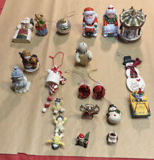 Vintage Mixed Lot of 19 PCs Christmas Tree Ornaments Multicolored- Snowman’s & S picture