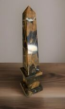 Vintage Black & Brown Marble Obelisk picture