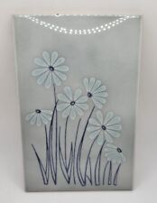 Vintage Decorative Daisy Art Tile in Gray by Ragro Made in Italy Handmade Rare picture