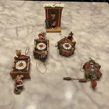 Lot Of 5 Tic Toc The Mouse Is On The Clock Vintage Christmas Ornament picture