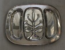 Vintage English Silver plate Divided Meat Serving Platter Tray, 18