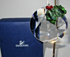 SWAROVSKI CRYSTAL HOLLY ROUND CLEAR CHRISTMAS WINDOW ORNAMENT 870003 picture
