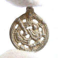 Ancient Rare Authentic Viking Savage Style Raven Mythic Serpent Silver Amulet picture