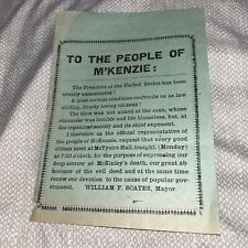 McKenzie TN Mayor William Scates: President McKinley Assassination Announcement picture