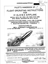 43 Page 1953 Bell X-1A B D Pilot's Handbook Flight Operating Instructions on CD picture