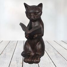 Resin Reading Cat Figurine Adorable picture