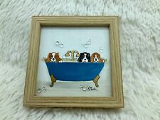 Hand painted CAVALIER KING CHARLES small powder room / bathroom print picture