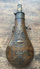 Real Deal Antique Dated 1850 Batty Peace flask Black POWDER FLASK US Military picture