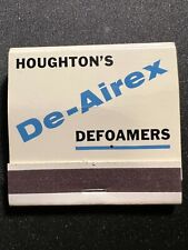 VINTAGE MATCHBOOK - HOUGHTON'S DE-AIREX DEFOAMERS - UNSTRUCK picture