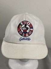 Vintage Disney Epcot Center StrapBack Hat Mickey Mouse Cap World Flags White picture