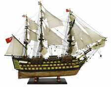 Model Warship, British Three Mast, HMS Victory, Polychrome Painted, Cloth Sails picture