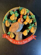 1991 HALLMARK 12TH DAY OF CHRISTMAS ORNAMENT A PARTRIDGE IN A PEAR TREE 12 DAYS picture