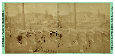 USA, Central Pacific Railroad, One Village, ca.1880, Stereo Vintage Print Stereo picture