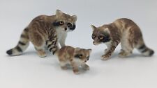 Vintage Bone China Raccoon Family Set Of 3 picture