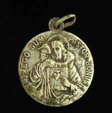Vintage Sacred Heart of Jesus Medal Catholic Saint Euphrasia Good Shepherd picture