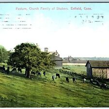 c1910s Enfield, Conn Pasture, Church Family Shakers Lovely Farm Postcard CT A102 picture