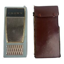 Vintage CROWN Walkie Talkie 10 Transistor Radio 27-125 leather case Untested picture