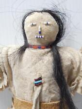 ANTIQUE / VINTAGE SIOUX PLAINS INDIAN DOLL - BEADED - REAL HAIR - BRAIN TAN HIDE picture