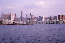 Vintage 1965 Kodachrome 35mm photo slide of the New York Skyline from Hudson Bay picture