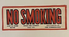 VTG 1970s Chicago “No Smoking” Sign Jane M. Byrne Mayor Politics Americana picture