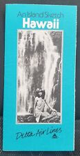 1985 Delta's Air Lines Hawaii Island Sketch Vintage Travel Brochure Tourist Map picture