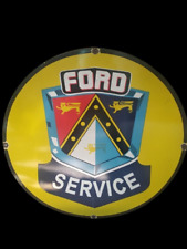 PORCELIAN FORD SERVICE ENAMEL SIGN SIZE 30X30 INCHES DOUBLE SIDED picture