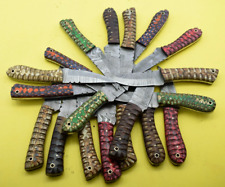 LOT OF 25 -8 INCH HANDMADE DAMASCUS STEEL SKINNER KNIFE WOOD HANDLE W/SHEATH picture
