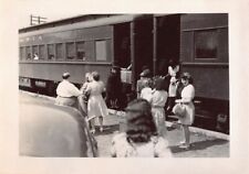 Old Photo Snapshot Men Women Family Saying Goodbye Train Railway Station #22 Z19 picture