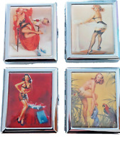 AZTEC wholesale set of 4 collectable Retro Pin up girls cigarette cases picture