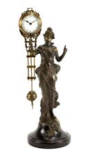 German Style Brass Elegant Diana Lady Figure Swinging Swinger Clock picture