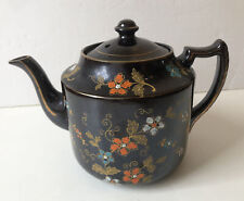 Vintage Gibson & Sons Black Hand Painted Teapot “Malvern” Burslem England picture