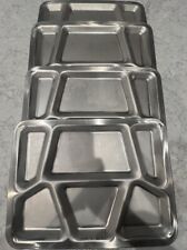 Vintage US Military USA USN Wwll Stainless Steel 6 Compartment Mess Hall Trays  picture