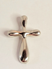 Silver Rounded Latin Cross Slide Charm Pendant picture
