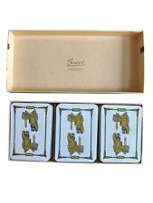 Vintage Gucci Triple Deck Of Cards Western Saddle Print picture