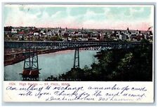 1907 High Truss Bridge City Building River St. Paul Minnesota Antique Postcard picture