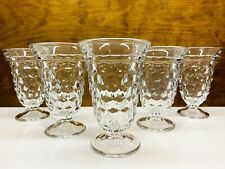 Vintage Set Of 5 Fostoria American Clear Footed Glass 10 Oz Goblets 5.75