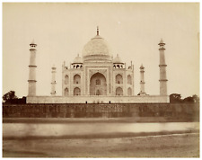India, Agra, View of the Taj Mahal from the Jamuna Vintage Albumen Print Tirag picture