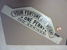 Watling Coin Operated 500 Fortune Penny Scale Porcelain Front Sign 1930's picture