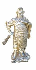Chinese Silver Color General Guan Kwan Kong Metal Statue JZ124 picture
