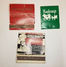Vtg Chicago Restaurant George Diamond Grassfield's Hackney's Lot of 3 Matchbooks picture