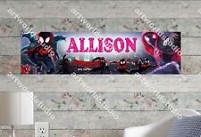 Spiderman Into the Spider-Verse - Personalized Name Poster Customized Banner  picture
