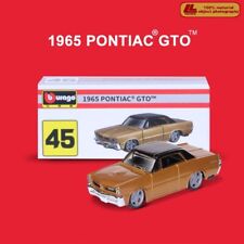 Bburago 1:64 Pontiac #45 1965 GTO Golden Alloy Diecast Mini Car Model Gift picture
