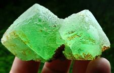 100-gm Natural Green Fluorite Twin Crystals with nice formation - skardu, PK picture