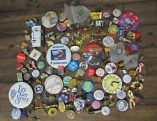 Large Lot Of Over 130 Pins Pinback Buttons picture