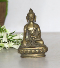 1930's Old Solid Brass Heavy Handcrafted Meditating BHUDDHA Figurine 5766 picture