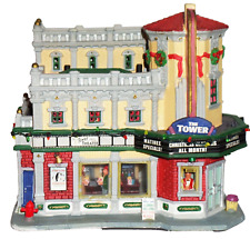 Lemax Signature Collection Tower Movie Theater Christmas Lighted Sounds Building picture